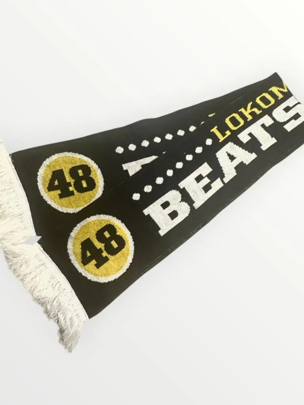 Beatsteaks Lokomotive 48/49 Scarf Unisex Fringe Black & Yellow 48 & 49 7inx60in
